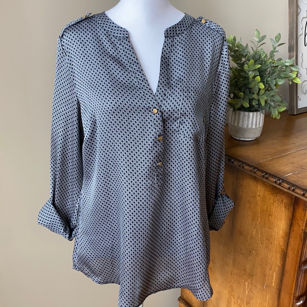 Never Worn! The Limited+Navy Tunic Blouse+Size Med